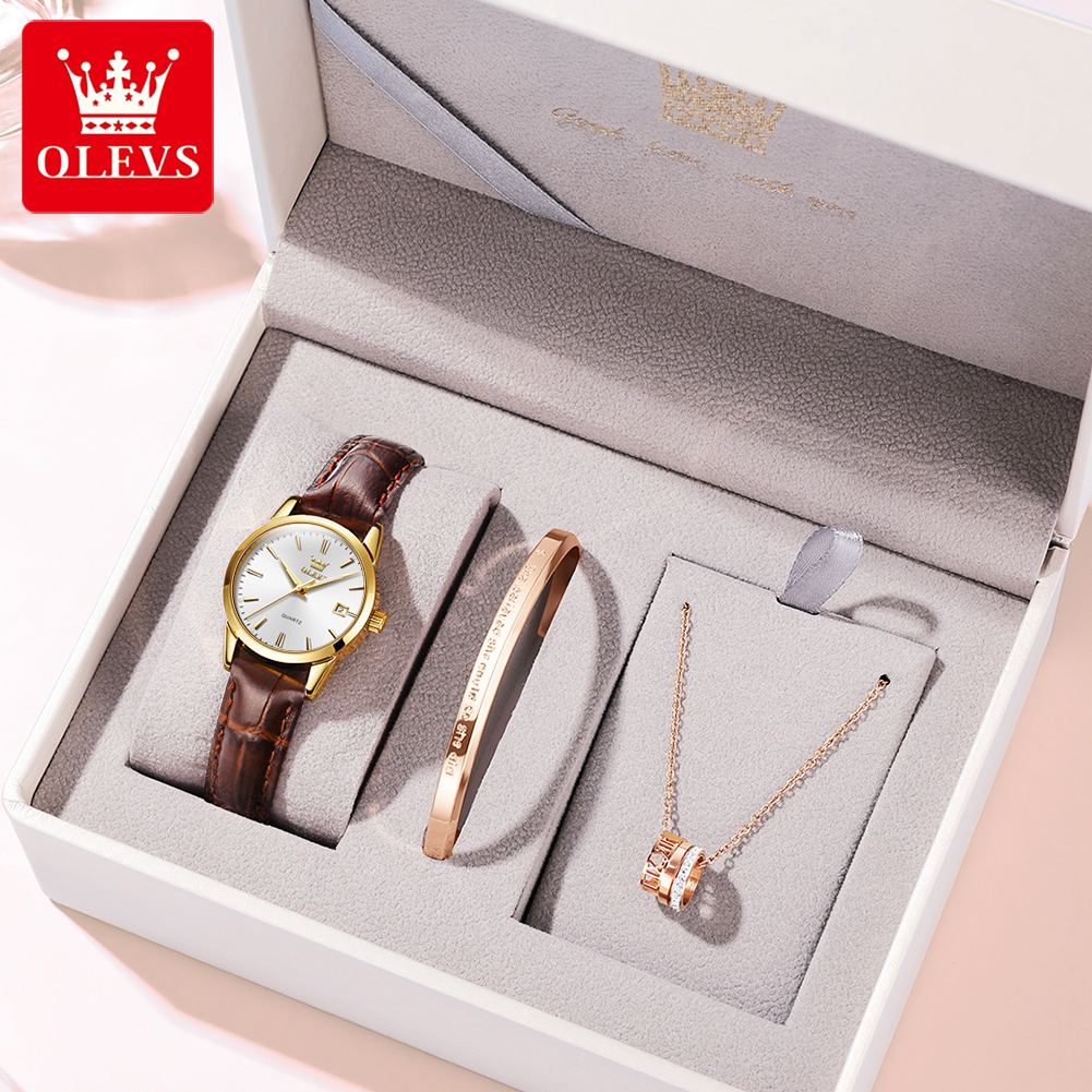 Leather Watch Strap - Jam Tangan OLEVS 6898 Jam Tangan