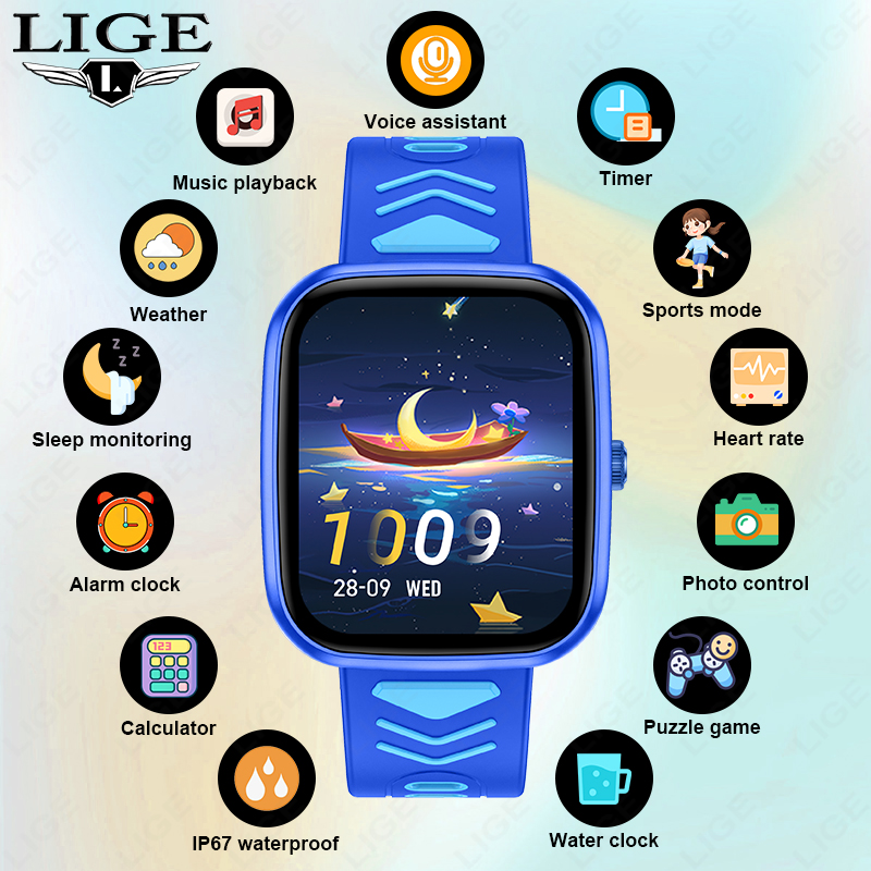 Smartwatch Watches Gift For Boys On Birthday - Jam Tangan Pintar Anak LIGE, Tahan
