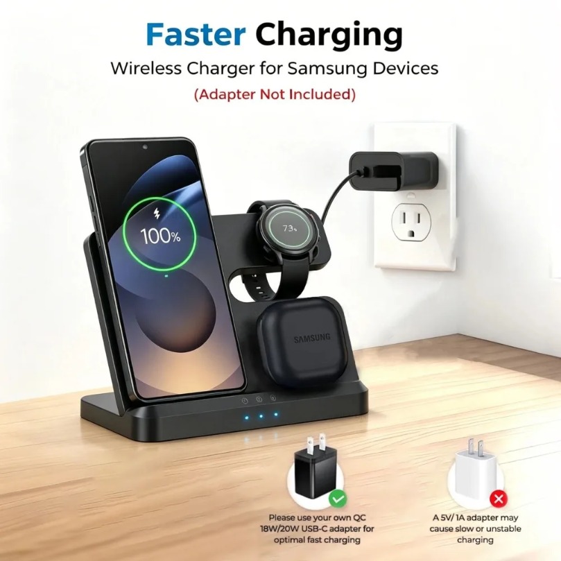 Pengisi Daya Nirkabel Cepat 3  - Watches Smartwatch Samsung ulasan dan harga