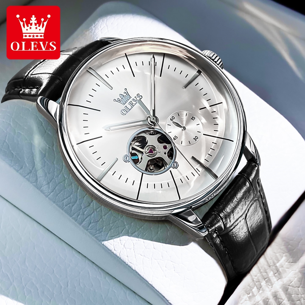 OLEVS 6708 Jam Tangan Pria Fas - Leather Watch Strap ulasan dan harga