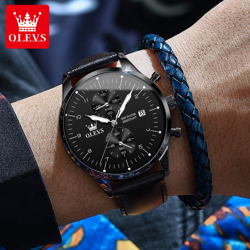 OLEVS 2880 Jam Tangan Pria Kas - Leather Watch Strap ulasan dan harga
