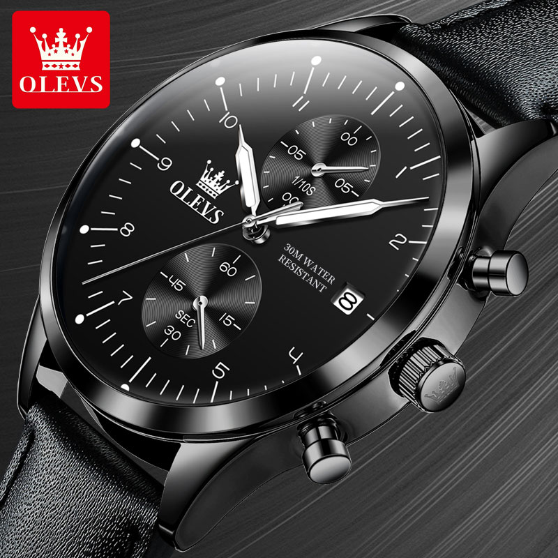 OLEVS 2880 Jam Tangan Pria Kas - Leather Watch Strap ulasan dan harga