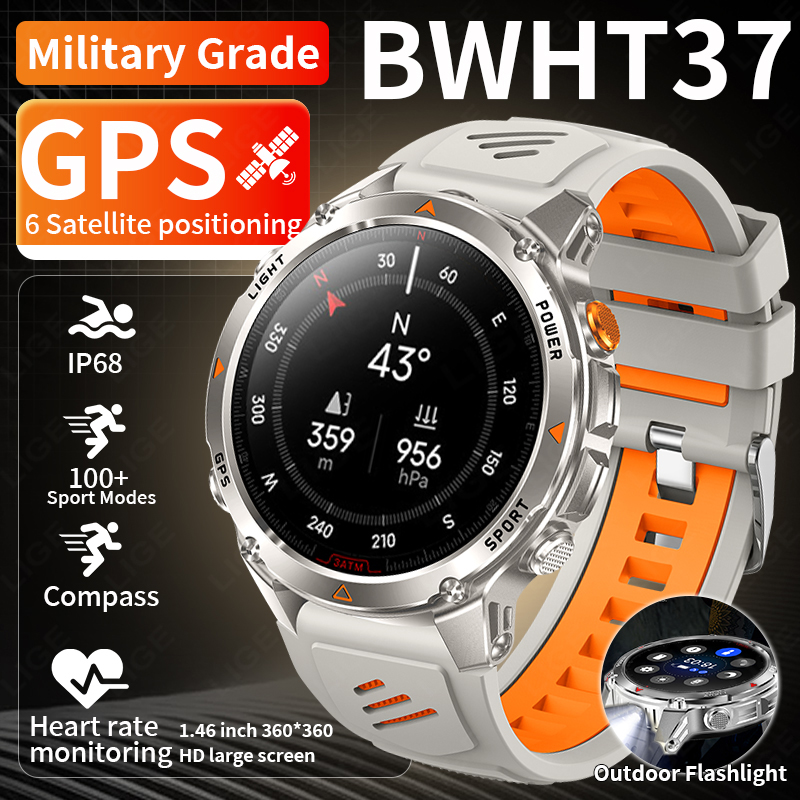 LIGE Jam Tangan Pintar GPS Tan - Smartwatch Sports Watches For Men ulasan dan harga