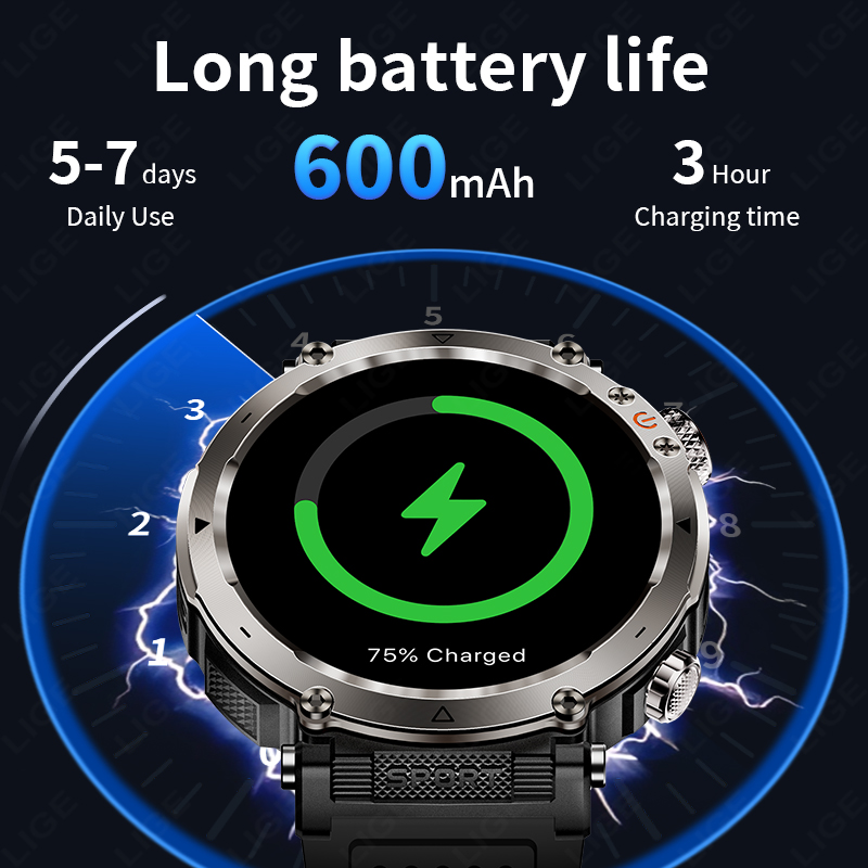 Jam Tangan Pintar Militer Luar - Smartwatch New Watches ulasan dan harga